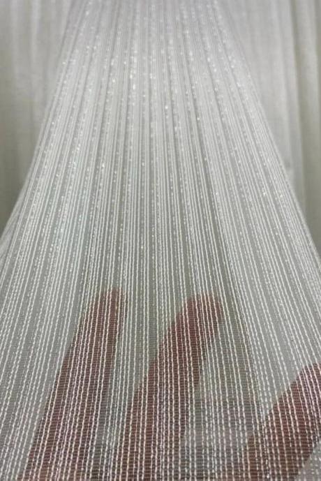 Zilveren Glitterdiamant Tule Gordijn