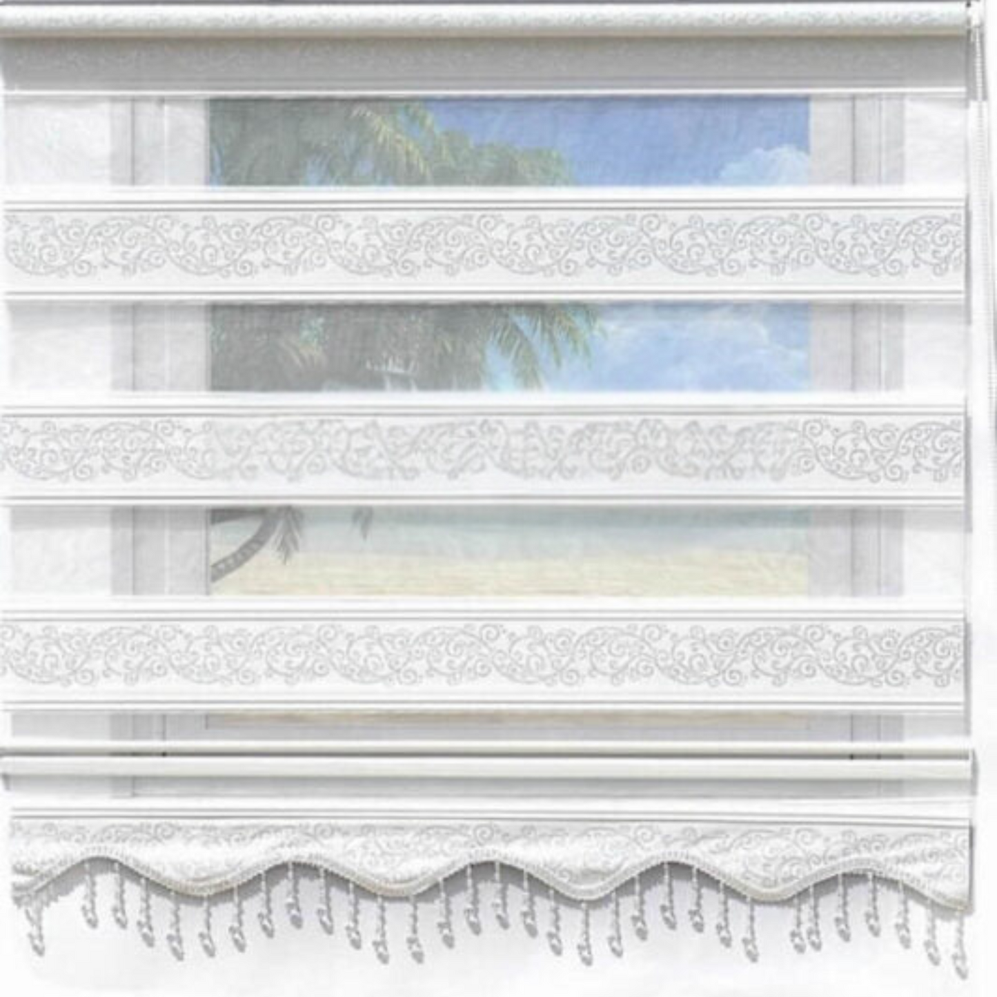 Originele zilveren jacquard zebra rolgordijnen