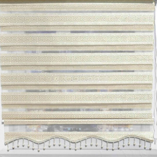 Paneelpatroon Gouden Jacquard Zebra Rolgordijn