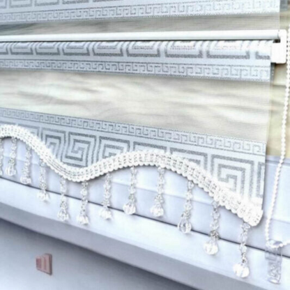 Pano-patroon zilveren jacquard zebra rolgordijn