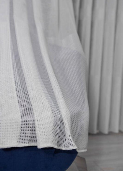 Gestreept linnen witte kleur Tule gordijn