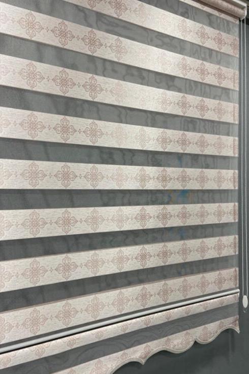 Damastpatroon Poedergoud Zebra Rolgordijnen
