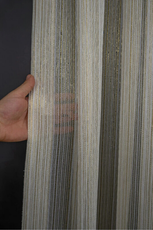 Goud Glitter Gestreept Tule Gordijn